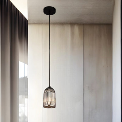 CGC Lighting Cgc Indie Smokey Glass Adjustable Pendant Ceiling Light from B&Q