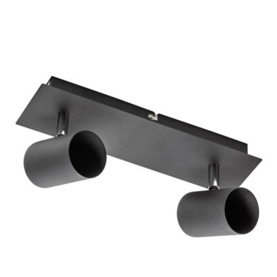 CGC Lighting Indoor Ceiling Wall Spots LED GU10 Spotlight Light Adjustable Heads (Black, Double) - Image 3