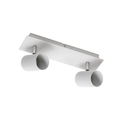Cgc Lighting Unisex White 'Veneto' Double Gu10 Ceiling Spotlight Two Head Adjustable Bar Light - Image 3