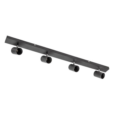 CGC Lighting Black Indoor Ceiling Wall Spots LED GU10 Spotlight Light Bar Four Adjustable Heads (Black, Four Spot Bar) - Image 3