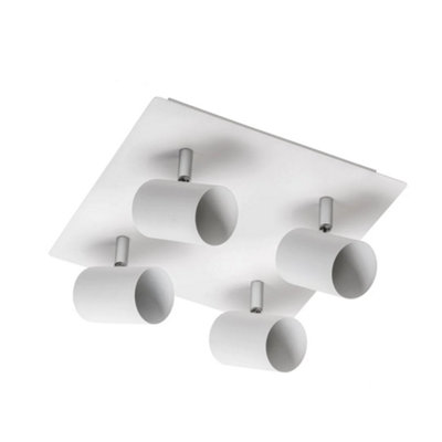 CGC Lighting Cgc Veneto White Gu10 Square Ceiling Spotlight Four Head Adjustable Light from B&Q