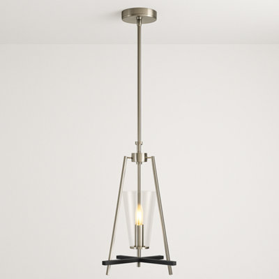 CGC Lighting Cgc Danika Satin Silver Steel And Black Ceiling Pendant Light from B&Q