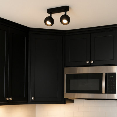 CGC Lighting Cgc Nieve Matt Black Double Two Head Gu10 Ceiling Surface Spot Light Round Head from B&Q