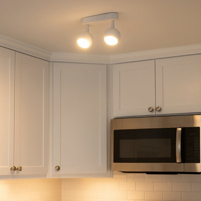 CGC Lighting Cgc Nieve Matt White Double Two Head Gu10 Ceiling Surface Spot Light Round Head from B&Q
