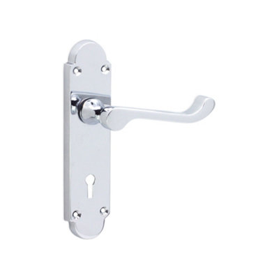 Spira Brass Oakley Lock Lever Handle Polished Chrome