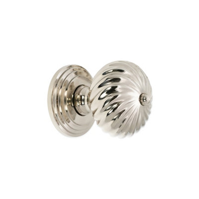 Spira Brass Burcot Mortice Door Knob Polished Nickel from B&Q