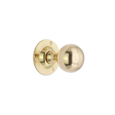 Spira Brass Ball Mortice Door Knob Polished Brass from B&Q