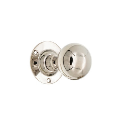 Spira Brass Ball Mortice Door Knob Polished Nickel from B&Q