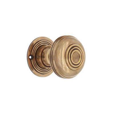 Spira Brass Bloxwich Large 60mm Rim/mortice Door Knob Aged Brass from B&Q
