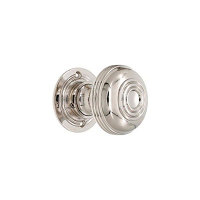 Spira Brass Bloxwich Large 60mm Rim/mortice Door Knob Polished Nickel from B&Q
