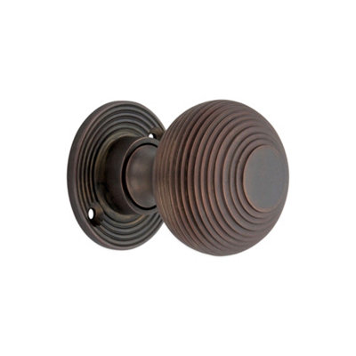Spira Brass Beehive Small 50mm Rim/mortice Door Knob Aged Bronze from B&Q