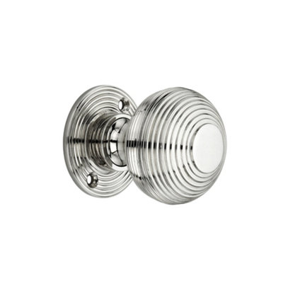 B&Q -  Beehive Small 50mm Rim/mortice Door Knob Polished Nickel