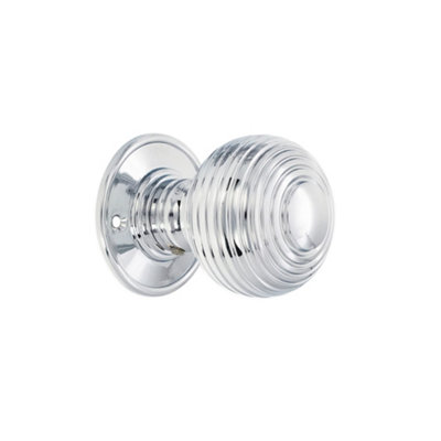 Spira Brass Beehive Large 60mm Mortice Door Knob Polished Chrome from B&Q
