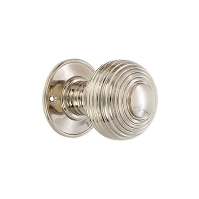 Spira Brass Beehive Large 60mm Mortice Door Knob Polished Nickel from B&Q
