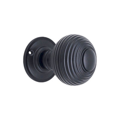 Spira Brass Beehive Large 60mm Mortice Door Knob Matt Black from B&Q