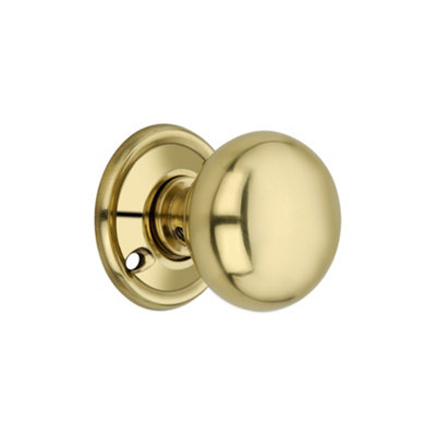Spira Brass Cottage Small 40mm Rim/mortice Door Knob Polished Brass from B&Q