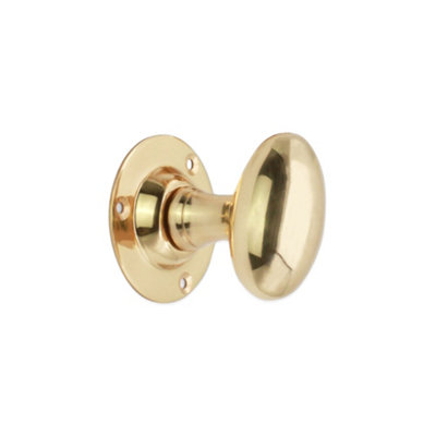 Spira Brass Oval Mortice Door Knob Polished Brass