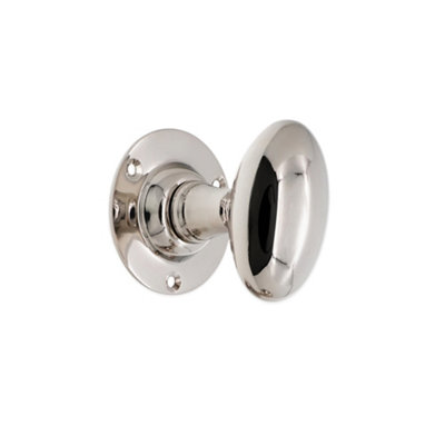 Spira Brass Oval Mortice Door Knob Polished Nickel from B&Q