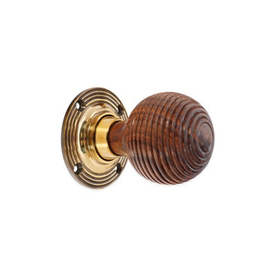 B&Q -  Rosewood Beehive Rim/mortice Door Knob Aged Brass