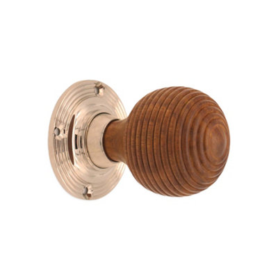 Spira Brass Rosewood Beehive Rim/mortice Door Knob Polished Nickel from B&Q