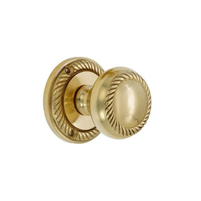 Spira Brass Georgian Mortice Door Knob Polished Brass from B&Q