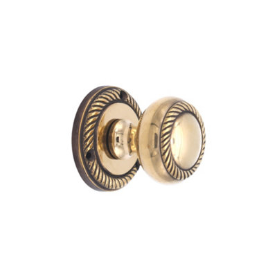Spira Brass Georgian Mortice Door Knob Aged Brass from B&Q