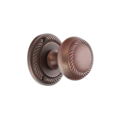 Spira Brass Georgian Mortice Door Knob Aged Bronze from B&Q