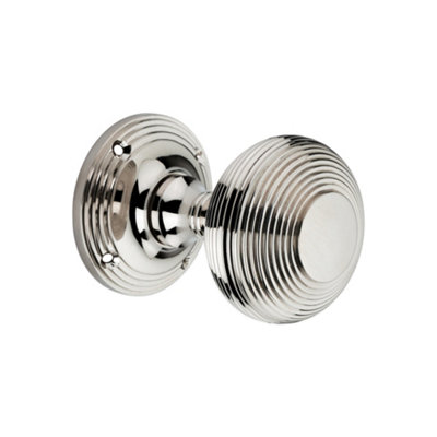 B&Q -  Beehive Door Knob 55mm Polished Nickel