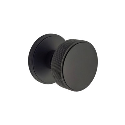 Spira Brass Connaught Knurled Door Knob Matt Black