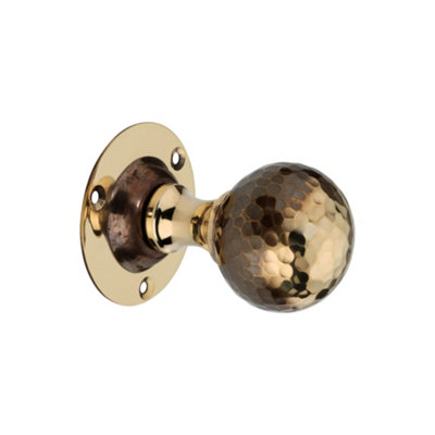 B&Q -  Hammered Ball Mortice Door Knob Aged Brass