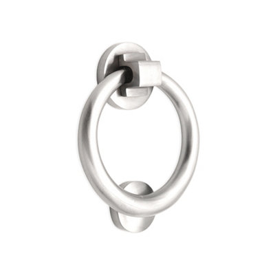 Spira Brass Ring Door Knocker 110Mm Satin Chrome