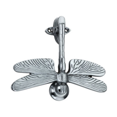 Spira Brass Dragonfly Door Knocker Satin Chrome - Image 4