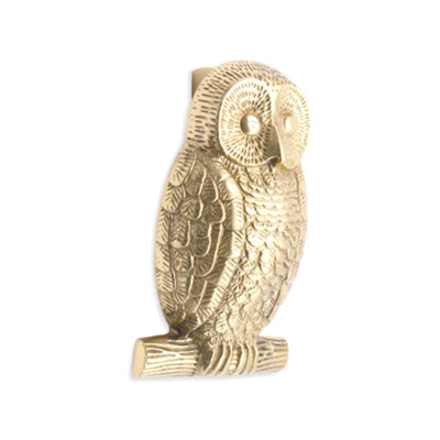 OakcraftsOwl Door Knocker Polished Brass Finish from B&Q