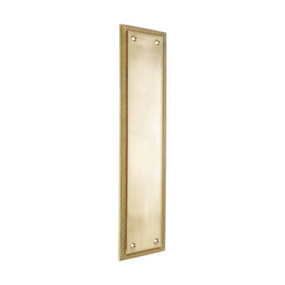B&Q -  Georgian Finger Plate Square 300mm Polished Brass