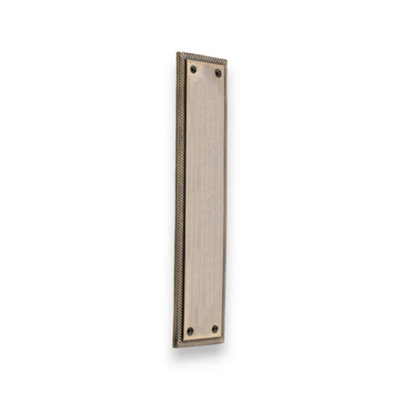 B&Q -  Georgian Finger Plate Square 300mm Antique Brass