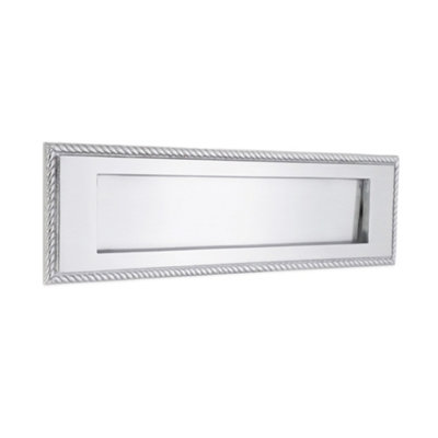 Spira Brass Georgian Letter Plate 250mm Satin Chrome from B&Q