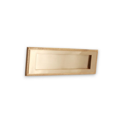 Spira Brass Georgian Letter Plate 250mm Satin Brass from B&Q