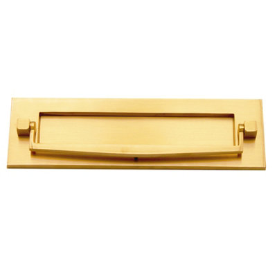 Spira Brass Victorian Knocker Postal Plate 250mm Polished Brass from B&Q
