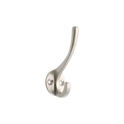 Spira Brass Brass Coat Hook115mm Satin Nickel from B&Q