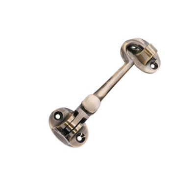 B&Q -  Brass Cabin Hook 4"100mm Antique Brass