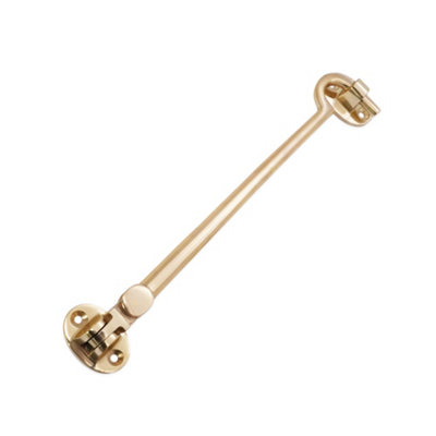 Spira Brass Brass Cabin Hook 8"200mm Polished Brass from B&Q