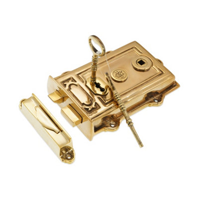 B&Q -  Davenport Rim Lock Polished Brass