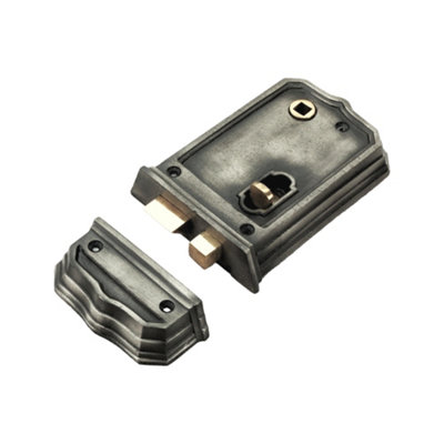 B&Q -  Gothic Rim Lock 125mm Pewter Finish