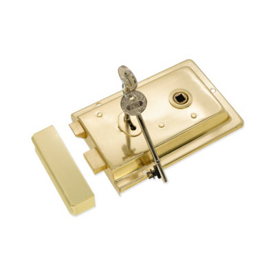 B&Q -  Iron Rim LockFluted Electro Brass