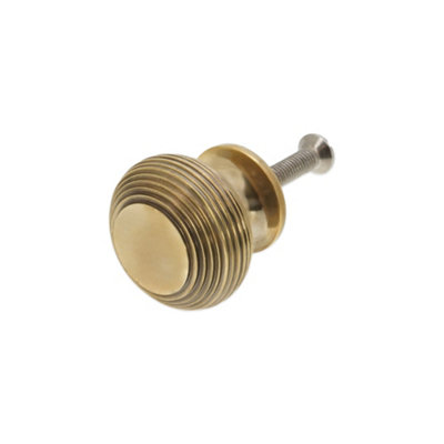 Spira Brass Beehive Large 40mm Cupboard Knob Aged Brass from B&Q