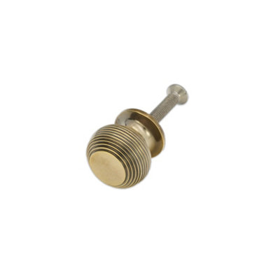 Spira Brass Beehive Small 30mm Cupboard Knob Aged Brass from B&Q