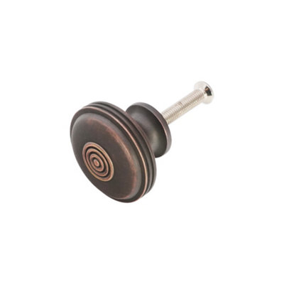 Spira Brass Bloxwich Large 40mm Cupboard Knob Aged Bronze from B&Q
