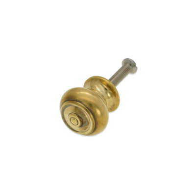 B&Q -  Bloxwich Small 30mm Cupboard Knob Aged Brass