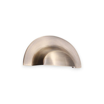 Spira Brass Slim Cup Drawer PullLarge Antique Brass from B&Q