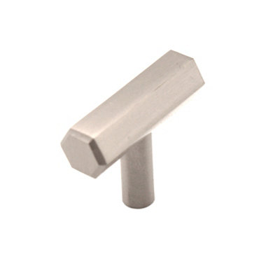 B&Q -  Hexagonal T Bar Cupboard Pull Satin Silver